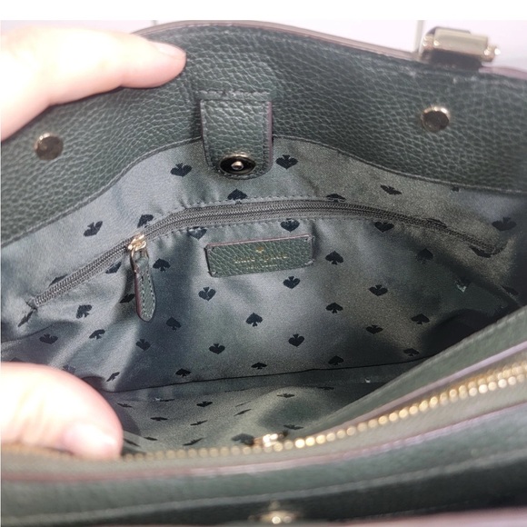 Kate Spade New York Leila Medium Triple Compartment Satchel Emerald Green-NWOT! - Picture 10 of 11